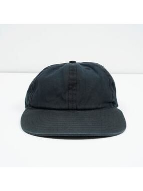 FairEnds Black Nylon Strapback Cap Hat Made in USA Minimalist Dad Hat Adjustable